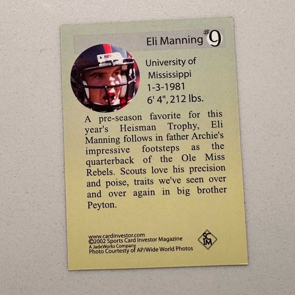 Eli Manning Rookie Card - Picture 2 of 3
